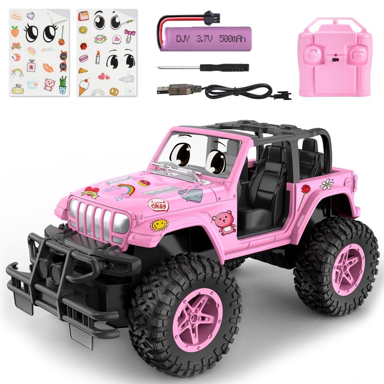 遠隔操作 鉄道車両 差し上げ物 RC 遊び道具 車 NQD Remote Control Car, Rechargeable RC Racing Cars with Stickers 1:16 Scale, 80 Min Play, 2.4Ghz Off Road Trucks All Terrain Toys Gifts for 3-Year-Old Girls 【並行輸入品】