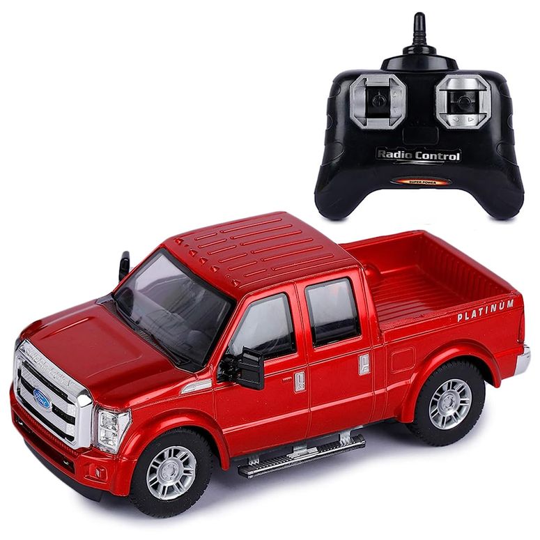遠隔操作 鉄道車両 差し上げ物 RC 遊び道具 車 Liberty Imports RC Ford F-350 Super Duty Toy Pickup Truck, Officially Licensed Full Function R/C Radio Remote Control Car Genuine 1:28 Scale Vehicle (Red) 【並行輸入品】