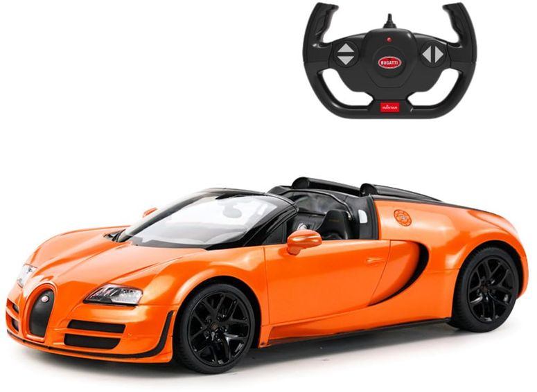 遠隔操作 鉄道車両 差し上げ物 RC 遊び道具 車 Radio Remote Control 1/14 Bugatti Veyron 16.4 Grand Sport Vitesse Licensed RC Model Car (Orange) 【並行輸入品】