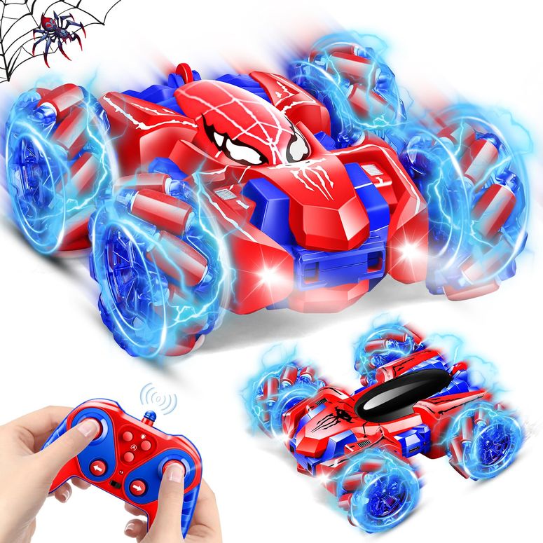 リモコン カー ギフト RC おもちゃ 車 Spider Remote Control Car, Fast Race Car Rechargeable 360°Rotating Double Sided RC Stunt Cars with Cool Lights, 4WD Off-Road RC Drift Car, 2.4Ghz Spider Monster Truck Toys for 4-6 5-7 8-13 Boy G 【並行輸入品】|MJ-MARKET