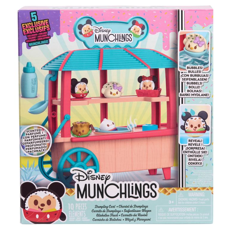 アナと雪の女王 アナ エルサ オラフ Just Play Disney Munchlings Dumpling Cart, 11-Piece Color Change Figure Playset, 1-inch Collectible Scented Figurines, Kids Toys for Ages 3 Up, Amazon Exclusive 【並行輸入品】