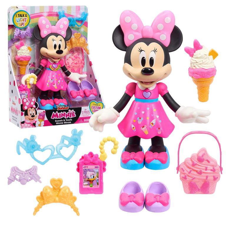 ミッキーマウス ミニーマウス ミッキー ミニー Disney Junior Sweets & Treats Minnie Mouse, Interactive 10-Inch Doll with Lights, Sounds, and Accessories, Kids Toys for Ages 3 Up, Amazon Exclusive by Just Play 【並行輸入品】
