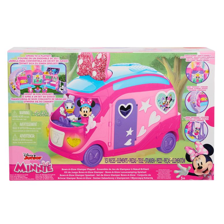 ミッキーマウス ミニーマウス ミッキー ミニー Disney Junior Minnie Mouse Bows-A-Glow Rolling Glamper 13-piece Figures and Playset, Kids Toys for Ages 3 Up, Amazon Exclusive by Just Play 【並行輸入品】