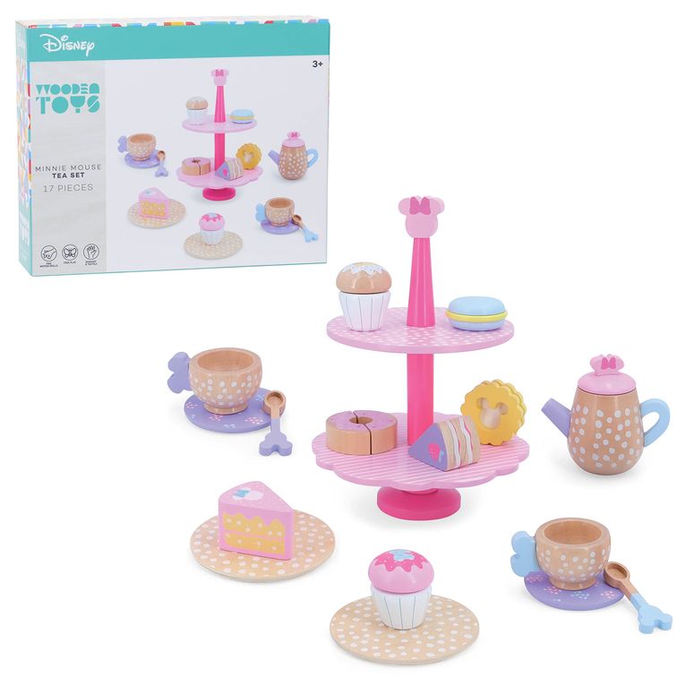 ミッキーマウス ミニーマウス ミッキー ミニー Just Play Disney Wooden Toys Minnie Mouse Tea Set, Pretend Play, Officially Licensed Kids Toys for Ages 3 Up, Amazon Exclusive 【並行輸入品】