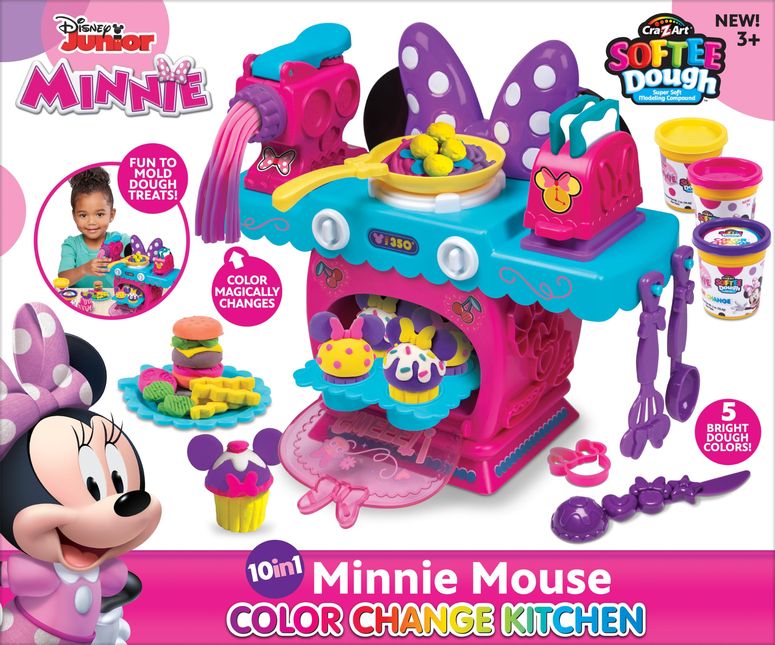 ミッキーマウス ミニーマウス ミッキー ミニー Disney Junior Minnie Mouse Color Change Kitchen by Softee Dough, 10 in 1 Activities Perfect for Ages 3 and Up 【並行輸入品】