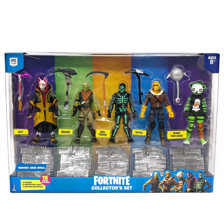 フォートナイト 人形 フィギュア おもちゃ Fortnite Action Figures 15 Piece Collectors Set - 5 Character Figures, 5 Harvest Tools, 5 Building Materials - Spooky Team Leade 【並行輸入品】