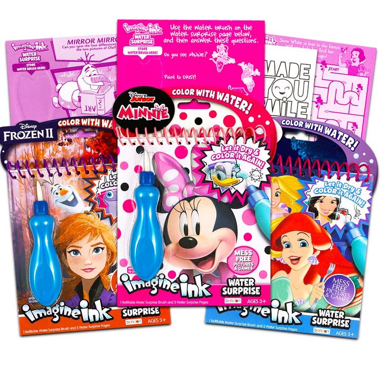 アナと雪の女王 アナ エルサ Disney Minnie Mouse Paint with Water Super Set for Kids Toddlers Bundle ~ 3 Mess Free Books with Water Surprise Brushes (Featuring Minnie Mouse, Disney Frozen, and Disney Princess) 【並行輸入品】