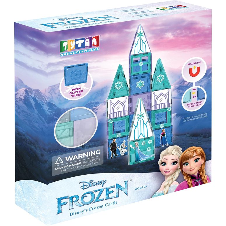 アナと雪の女王 アナ エルサ オラフ Tytan Tiles Official Disney Licensed Frozen Castle Magnetic Tiles Building Set, Powerful STEM/STEAM Learning Workbook, Creative Architectural Play, Shape & Pattern Recognition, Ages 3 and Up 【並行輸入品】