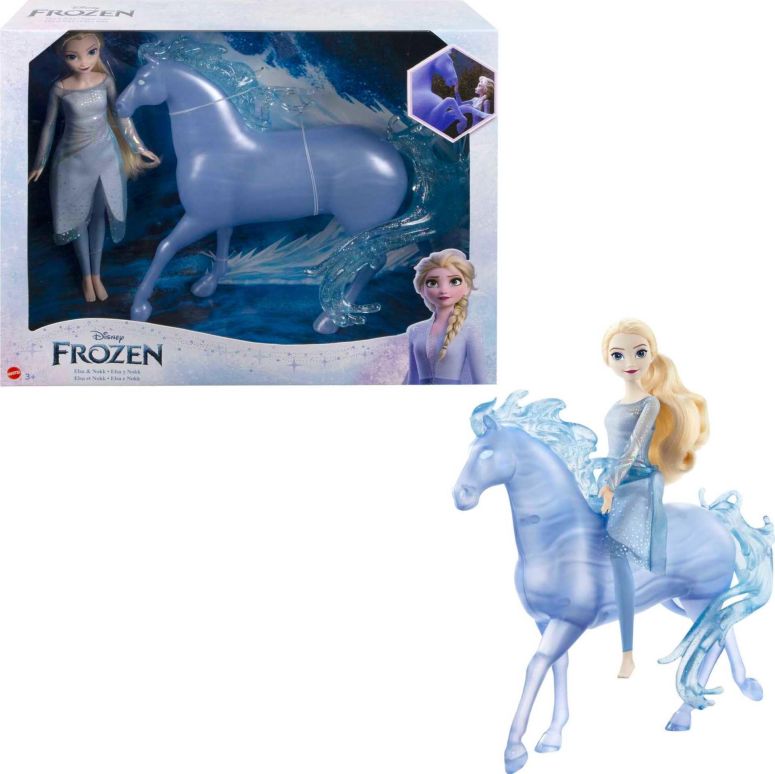 アナと雪の女王 アナ エルサ Mattel Disney Frozen Toys, Elsa Fashion Doll & Horse-Shaped Water Nokk Figure Set, Inspired by the Frozen 2 Movie 【並行輸入品】