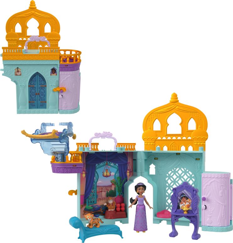 アナと雪の女王 アナ エルサ Mattel Disney Princess Toys, Jasmine Doll House Stackable Castle with 1 Small Doll, 2 Character Friends & 7 Accessories, Inspired by the Movie Aladdin 【並行輸入品】