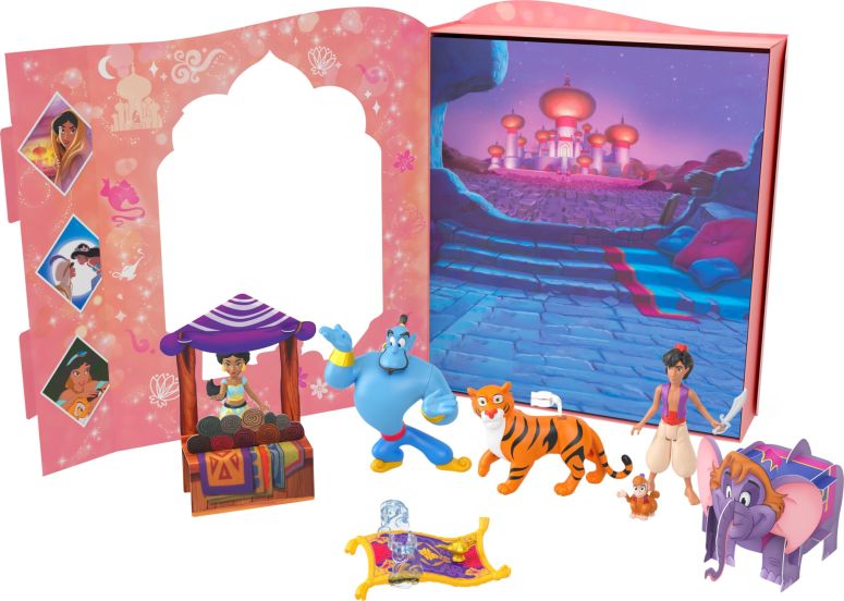 アナと雪の女王 アナ エルサ Mattel Disney Princess Jasmine Storybook Set with 6 Key Characters, Small Dolls, Figures and Accessories Inspired by Disney’s Aladdin Movie 【並行輸入品】