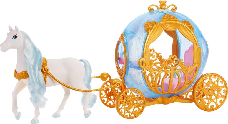 シンデレラ Cinderella ディズニー プリンセス Mattel Disney Princess Toys, Cinderella’s Rolling Carriage, Fashion Doll-Sized with White Horse Featuring Brushable Mane & Tail, Inspired by The Movie 【並行輸入品】