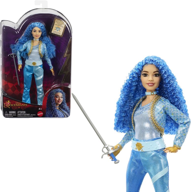 シンデレラ Cinderella ディズニー プリンセス Mattel Disney Descendants: The Rise of Red Fashion Doll & Accessory, Princess Chloe Charming, Daughter of Cinderella with Movie-Inspired Clothes & Sword 【並行輸入品】