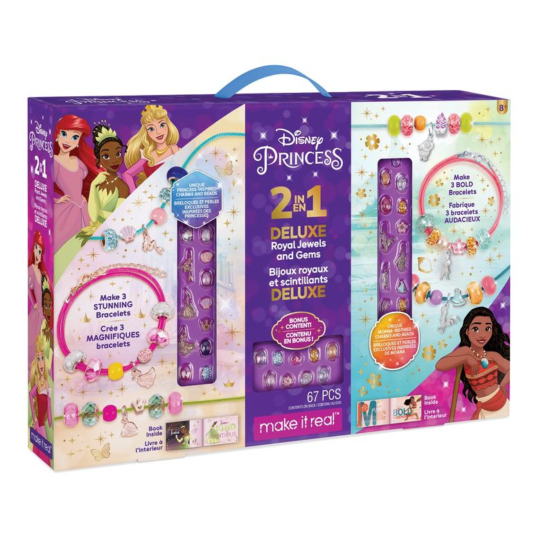 ディズニー プリンセス Disney Princess Make It Real Disney Princess 2 in 1 Deluxe Royal Jewels & Gems - Disney Princess Craft Kit with Disney Charms & Beads - Disney Princess Jewelry Making Kit for Girls 8-10-12-14 【並行輸入品】