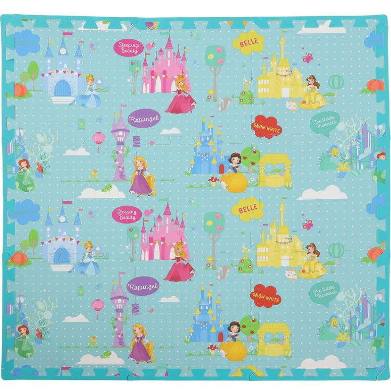 ディズニー プリンセス Disney Princess Disney Princess EVA Foam Mat, Princess Land Interlocking EVA Foam Flooring Tiles, Teal, 36 x 36 Inches 【並行輸入品】