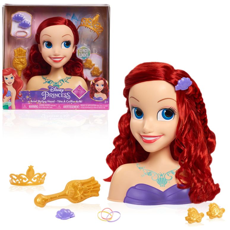 プリンセス Princessアリエル Ariel リトルマーメイド Disney Princess Ariel Styling Head, Red Hair, 10 Piece Pretend Play Set, The Little Mermaid, Officially Licensed Kids Toys for Ages 3 Up by Just Play 【並行輸入品】