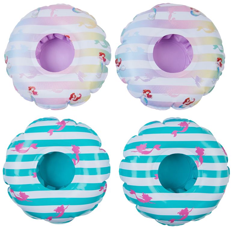 プリンセス Princessアリエル Ariel リトルマーメイド Swimways Disney Princess Floating Drink Holders, Inflatable Pool Cup Holders & Pool Party Supplies, Little Mermaid Toys for Kids Aged 5 & Up, 4-Pack 【並行輸入品】