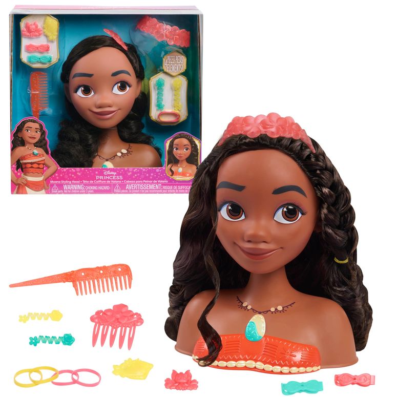 プリンセス モアナ Moana モアナと伝説の海 Disney Princess Moana Styling Head, 14-Pieces, Pretend Play, Kids Toys for Ages 3 Up by Just Play 【並行輸入品】