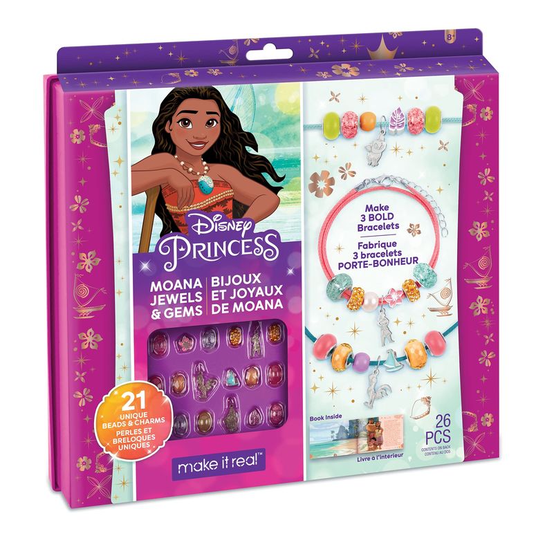 プリンセス モアナ Moana モアナと伝説の海 Disney Princess: Jewels & Gems Moana - Create 3 Bold Bracelets, Make It Real, 26 Piece, Tweens & Girls, Make Unique Charm & Bead Jewelry, All-In-One, DIY Jewelry Kit, Tweens & Girls, Kids Ag 【並行輸入品】
