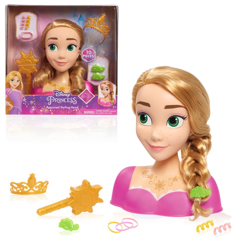 プリンセス ラプンツェル Disney Princess Rapunzel Styling Head, Blonde Hair, 10 Piece Pretend Play Set, Tangled, Officially Licensed Kids Toys for Ages 3 Up by Just Play 【並行輸入品】