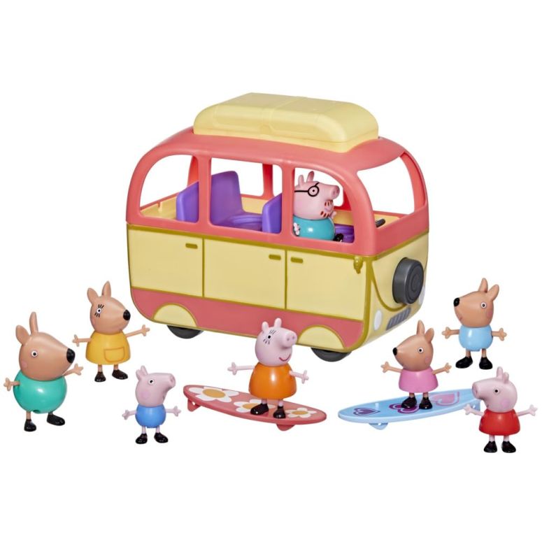 ペパピッグ きんてれ Peppa Pig Peppa Visits Australia Campervan Vehicle Preschool Toy with Rolling Wheels; Includes 8 Figures, 4 Accessories, for Ages 3 and Up (Amazon Exclusive) 【並行輸入品】