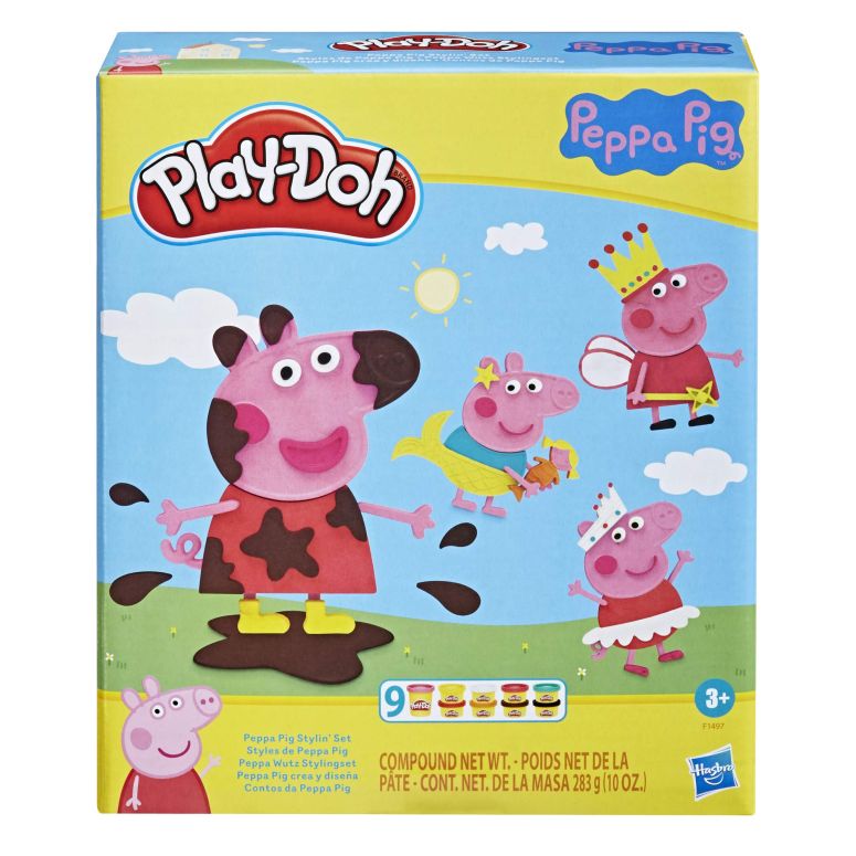 ペパピッグ きんてれ Play-Doh Peppa Pig Stylin\' Set, Peppa Pig Playset with 9 Cans and 11 Tools, Peppa Pig Toys for 3 Year Old Girls and Boys and Up 【並行輸入品】