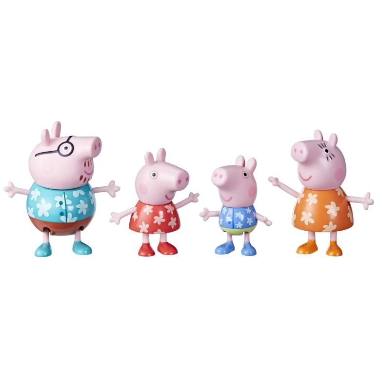 ペパピッグ きんてれ Peppa Pig Toys Peppa's Family Holiday, 4 Family Figures in Tropical Holiday Outfits, Preschool Toys for 3 Year Old Girls and Boys and Up 【並行輸入品】