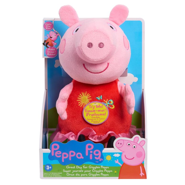 ペパピッグ きんてれ Just Play Peppa Pig Great Day for Giggles Peppa 9-inch Plush with Music and Sound, Giggles and Snorts, Kids Toys for Ages 3 Up 【並行輸入品】