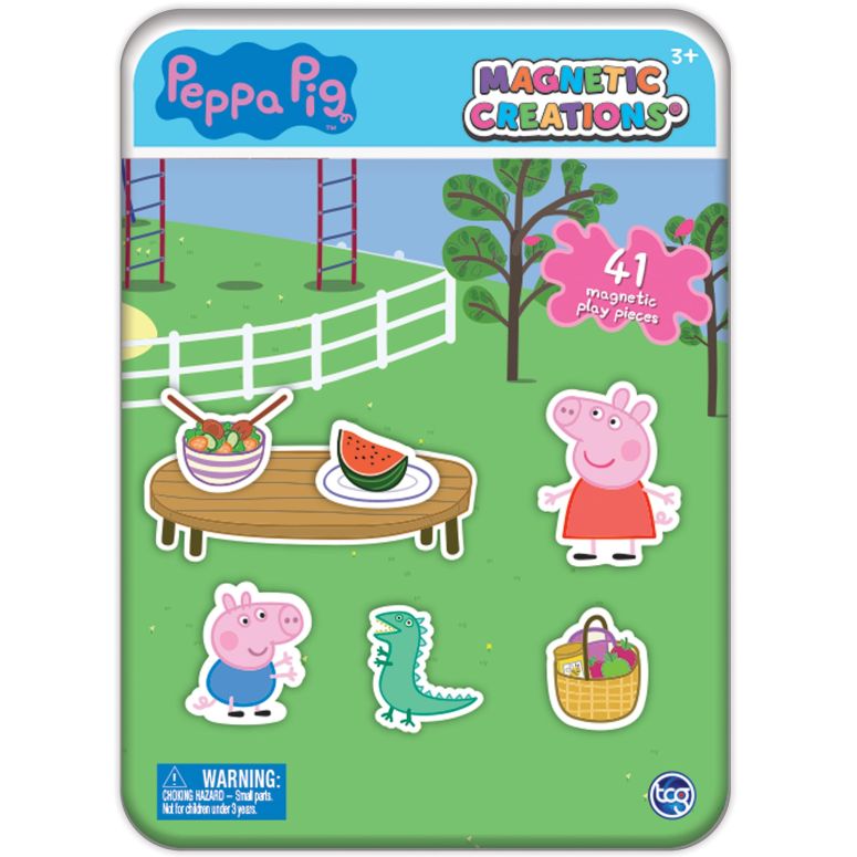 ペパピッグ きんてれ TCG Toys Magnetic Creations Tin: Peppa Pig - Creative Storytelling Playset, 40 Pop-Out Magnets, Beautiful Play Scene, Mix & Play Toy, Kids-Toddlers Ages 3+ 【並行輸入品】