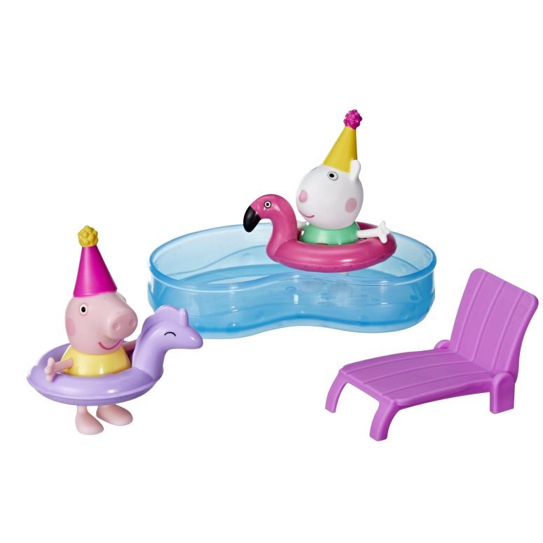 ペパピッグ きんてれ Peppa Pig Peppa’s Pool Party Playset with 2 Figures and 4 Accessories, Preschool Toys, Kids Gifts, Ages 3+ 【並行輸入品】