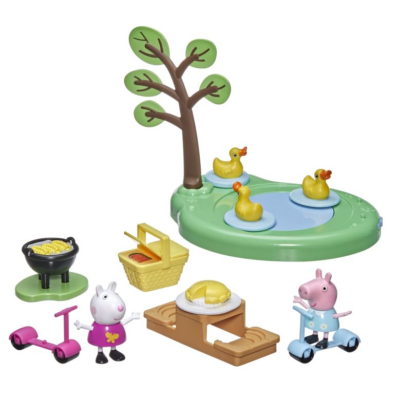 ペパピッグ きんてれ Peppa Pig Peppa\'s Adventures Picnic Playset, Preschool Toy with 2 Figures and 8 Accessories, for Ages 3 and Up 【並行輸入品】