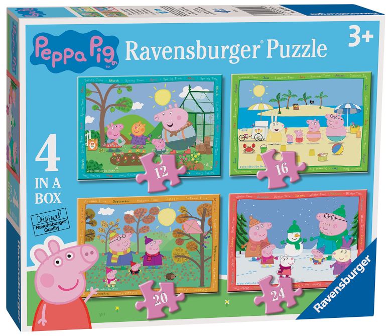 ペパピッグ きんてれ Ravensburger Peppa Pig Four Seasons 4 in Box (12, 16, 20, 24 Pieces) Jigsaw Puzzles for Kids Age 3 Years Up 【並行輸入品】