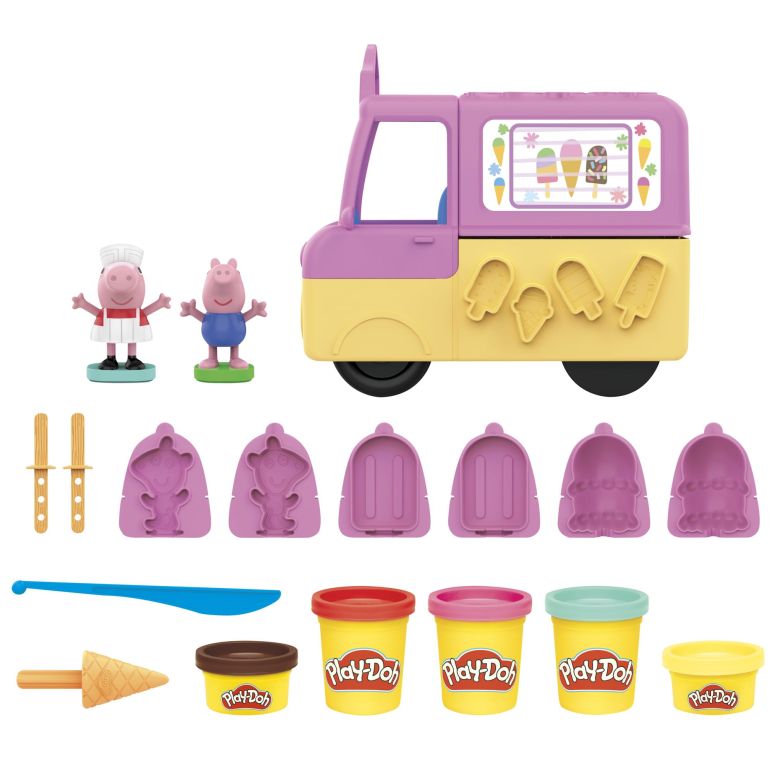 ペパピッグ きんてれ Play-Doh Peppa\'s Ice Cream Playset with Truck, Peppa Pig and George Figures, and 5 Non-Toxic Modeling Compound Cans, Toy for Kids 3 Years and Up 【並行輸入品】