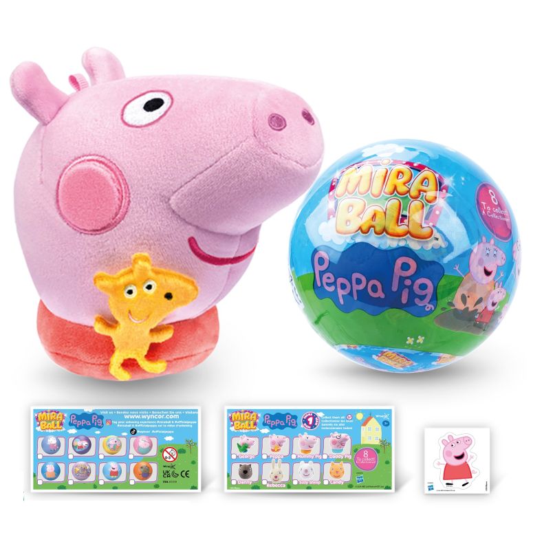 ペパピッグ きんてれ MiraBall Peppa Pig Mystery Expandable Maxi Plush to UNbox, Collectible Squishy and Soft Plush with 4 Surprise, Limited Edition, Great Toy Gift for Kids Aged 3+ (1-Pack) 【並行輸入品】