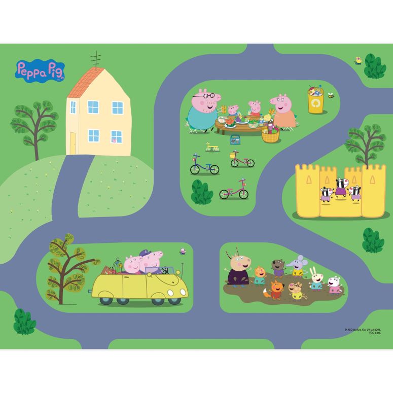 ペパピッグ きんてれ TCG Toys Imaginmat: Deluxe - Peppa Pig - Floor Playmat & Toy Car, 30.5 x 20.5, Character Vehicle & Road Accessories, Durable EVA Foam Mat, Licensed, Kids 3+ 【並行輸入品】