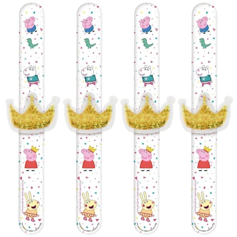 ペパピッグ きんてれ Amscan Peppa Pig Confetti Party Slap Bracelets - 9.25\\\
