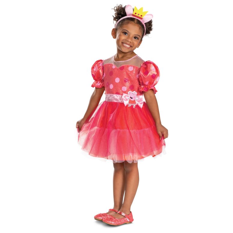 ペパピッグ きんてれ Disguise Peppa Pig Toddler Costume, Official 20th Anniversary Peppa Pig Costume with Headband Skirt and Tail, Child Size (3T-4T) 【並行輸入品】