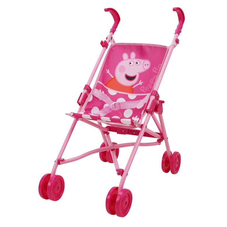 ペパピッグ きんてれ Peppa Pig: Doll Umbrella Stroller - Pink & White Dots - Fits Dolls Up to 24\