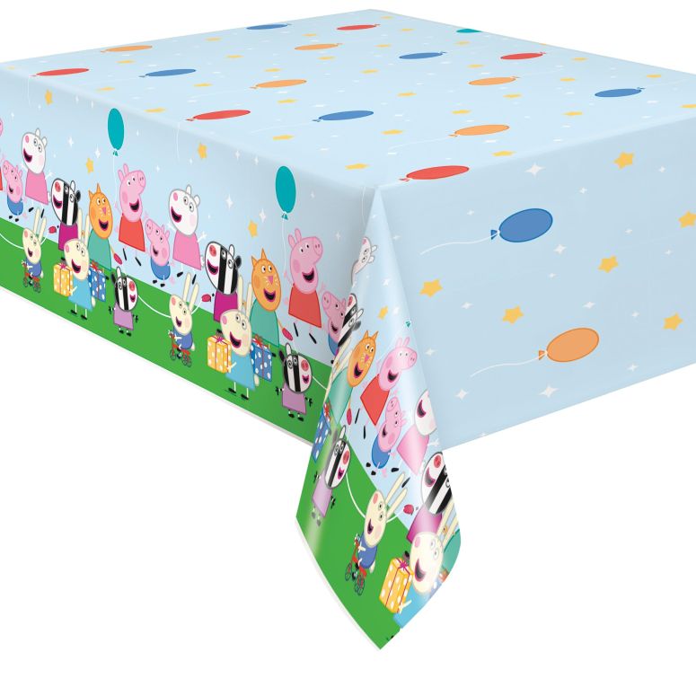 ペパピッグ きんてれ Unique Multicolor Peppa Pig Rectangular Plastic Table Cover (54\
