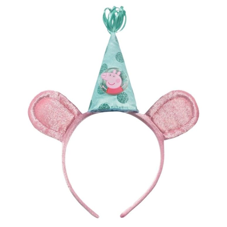 ペパピッグ きんてれ amscan Peppa Pig Confetti Party Deluxe Headband, 6 1/2 x 8 1/2, 1Ct. Party Supplies, Hat, Pink, Red, 【並行輸入品】