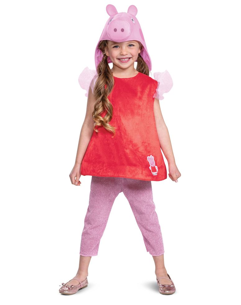 ペパピッグ きんてれ Disguise Peppa Pig Costume for Girls, Official Nick Jr Character Jumpsuit Dress and Hat, Classic Toddler Size Large (4-6x) 【並行輸入品】 15,750円