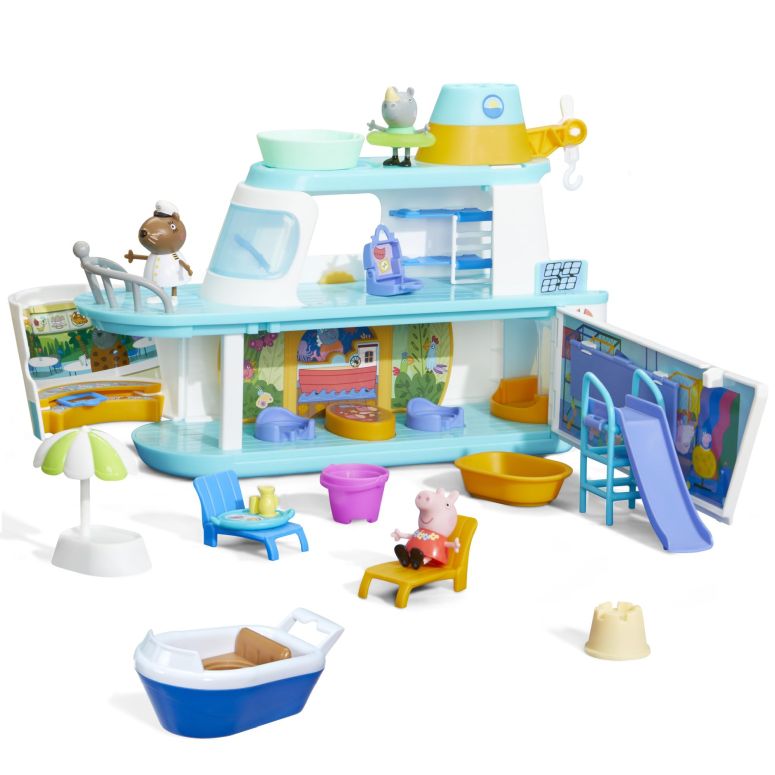 ペパピッグ きんてれ Peppa Pig, Peppa\'s Cruise Ship, 17-Piece Tiered Playset Preschool Toys for Girls and Boys from 3 Years 【並行輸入品】