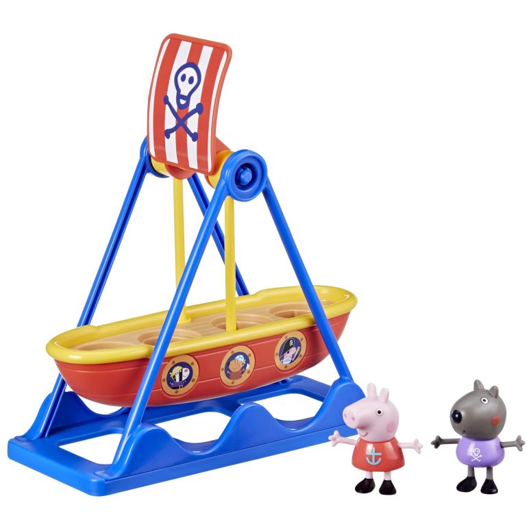 ペパピッグ きんてれ Peppa Pig Toys Peppa\'s Pirate Ride Playset with Swinging Pirate Ship and 2 Figures, Preschool Toys for 3 Year Old Girls and Boys and Up 【並行輸入品】