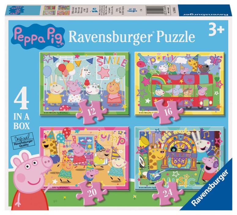 ペパピッグ きんてれ Ravensburger - Puzzle: Peppa Pig, Puzzles for children 3 years and older, 4 puzzles of 12, 16, 20, 24 pieces, Puzzles, Gifts Children 3 Years, 70x50 cm 【並行輸入品】