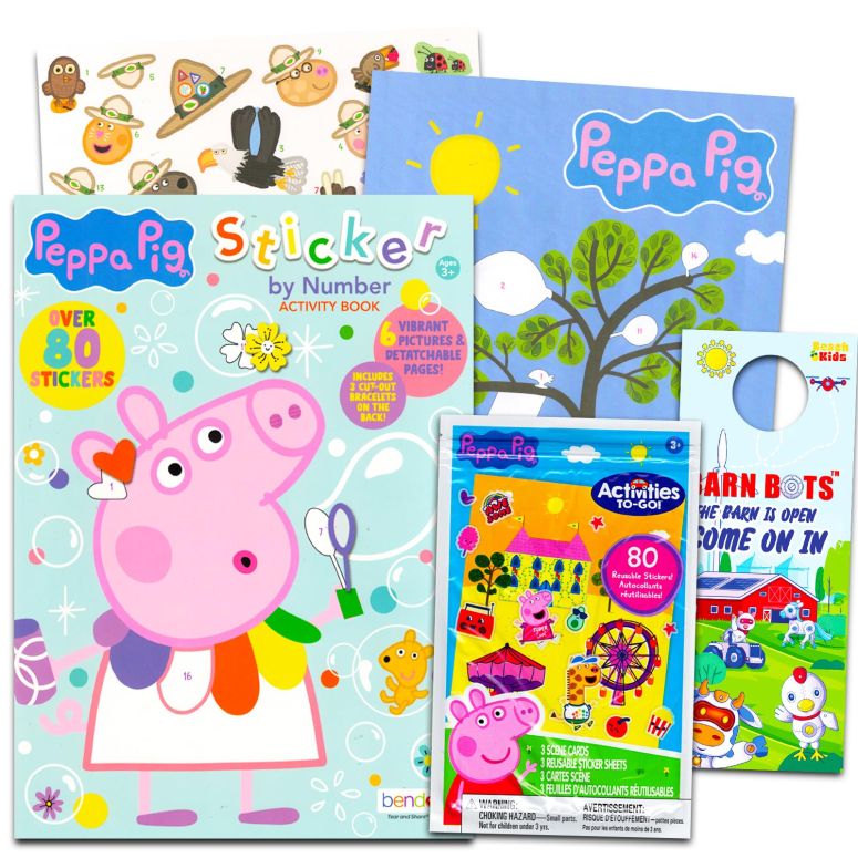 ペパピッグ きんてれ Peppa Pig Sticker by Number Book Set - Peppa Pig Activity Sticker Book Bundle with Peppa Pig Sticker Mosaic Book, Coloring Pages, Stickers, More | Peppa Pig Activity Book for Kids 【並行輸入品】