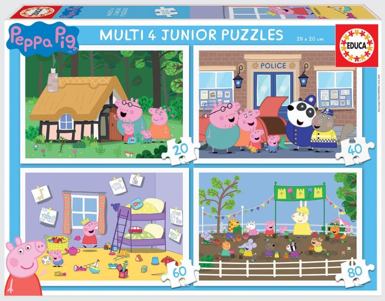 ペパピッグ きんてれ Educa Borr?s- Multi 4 Junior Peppa Pig 20-40-60-80 (18645) 【並行輸入品】