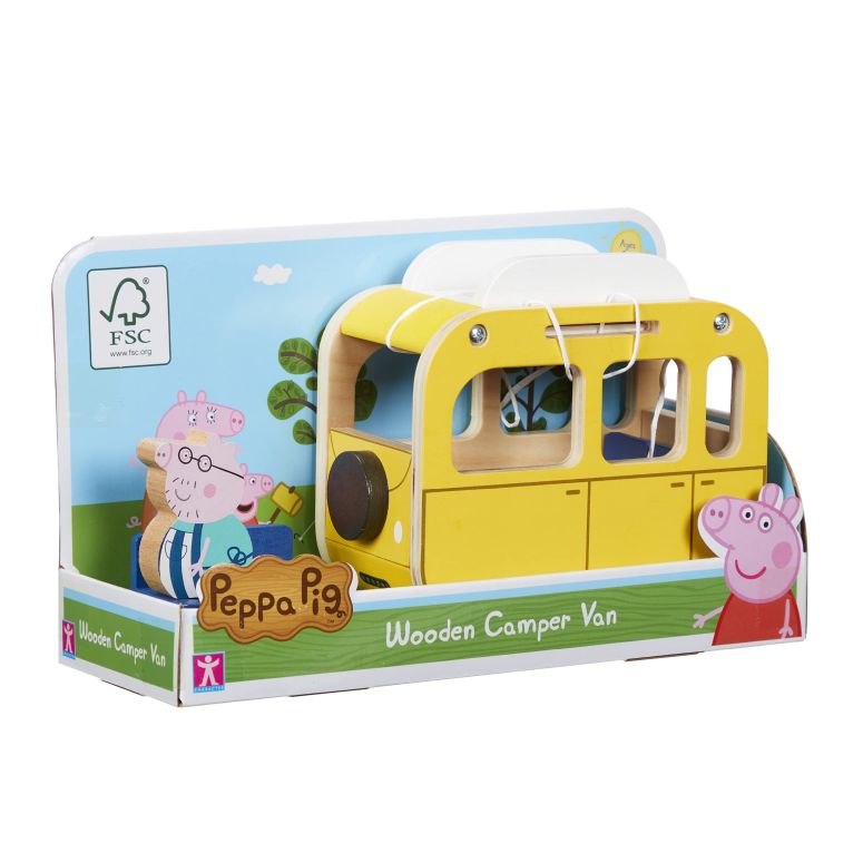 ペパピッグ きんてれ Peppa Pig Wooden Campervan, Push Along Vehicle, Imaginative Play, Preschool Toys, fsc Certified, Sustainable Toys, Gift for 2-5 Years Old 【並行輸入品】
