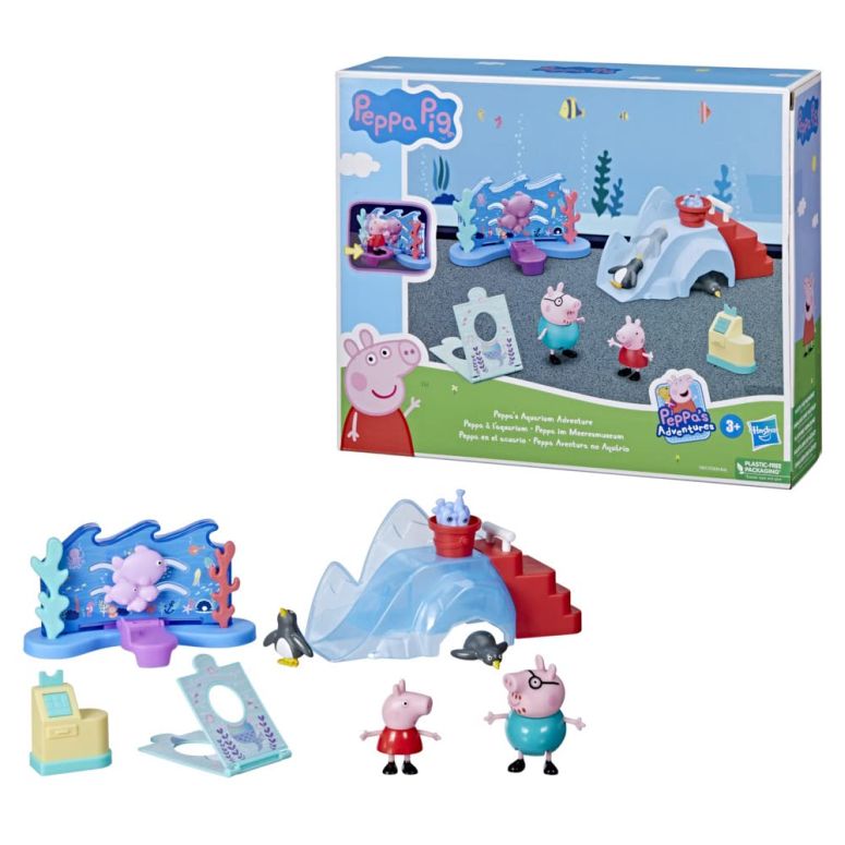 ペパピッグ きんてれ Peppa Pig Peppa’s Aquarium Adventure Playset Preschool Toy: 4 Figures, 8 Accessories Ages 3 and Up 【並行輸入品】