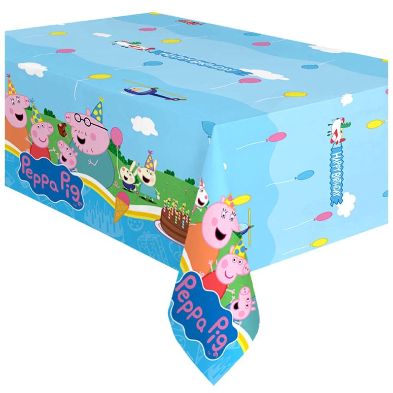ペパピッグ きんてれ Treasures Gifted Officially Licensed Peppa Pig Birthday Party Supplies - Pack of 2 - Large Rectangular Peppa Pig Tablecloth 54 x 108 Inches - Peppa Pig Party Decorations - Peppa Pig Table Cloth 【並行輸入品】
