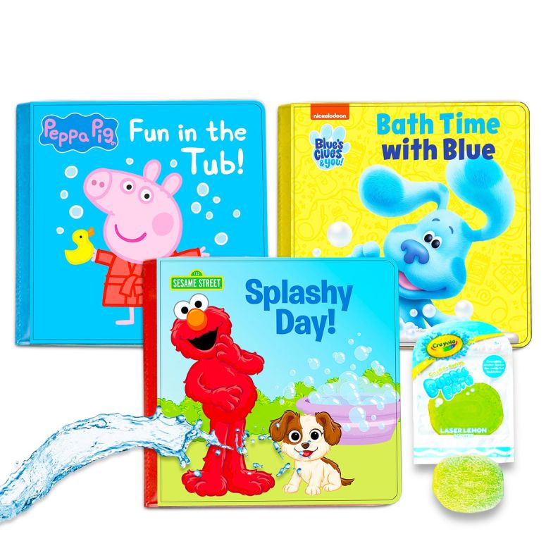 ペパピッグ きんてれ Baby Ultimate Bubble Bath Book Set for Toddler Kids - Bundle with 3 Bathbooks with Sesame Street, Blue's Clues, Peppa Pig, and More | Sesame Street Elmo Storybooks 【並行輸入品】